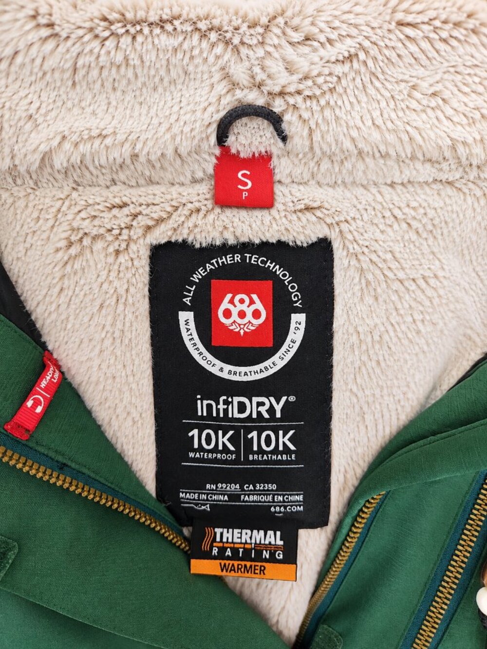 686 Women’s InfiDRY 10K/10K Green Insulated Snow Jacket Size Small - Picture 7 of 14